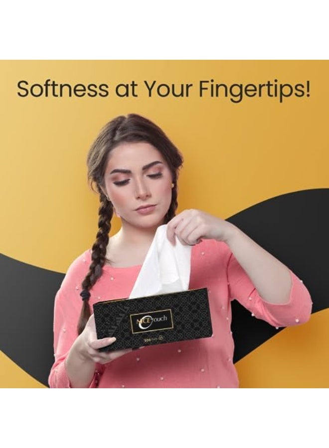 نايس تاتش علب مناديل الوجه نايس تاتش، طبقتان × 30 منديل أسود، عبوة موفرة تحتوي على 500 منديل في كل علبة، مناديل ناعمة الملمس مناسبة لجميع أنواع البشرة وتوفر حماية من الجراثيم - Image 3